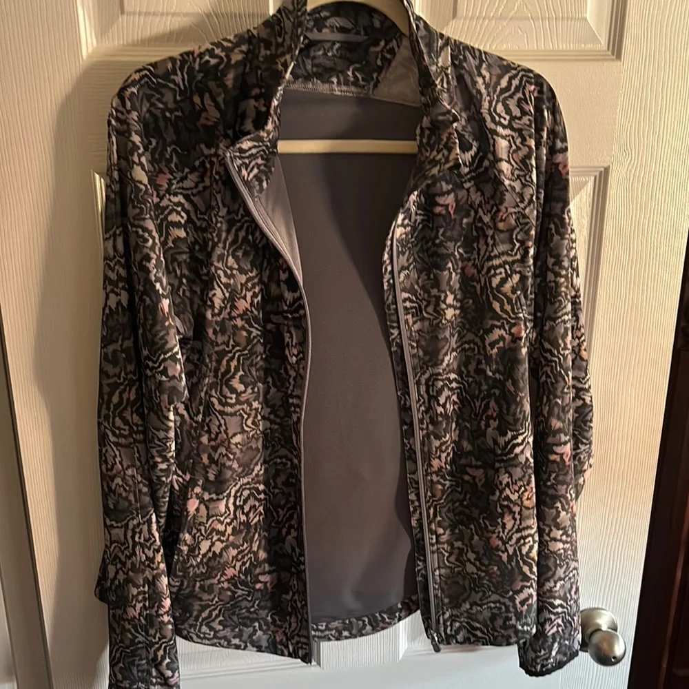 Athleta Chic Patterned Zip-Up Jacket - Picture 1 of 1